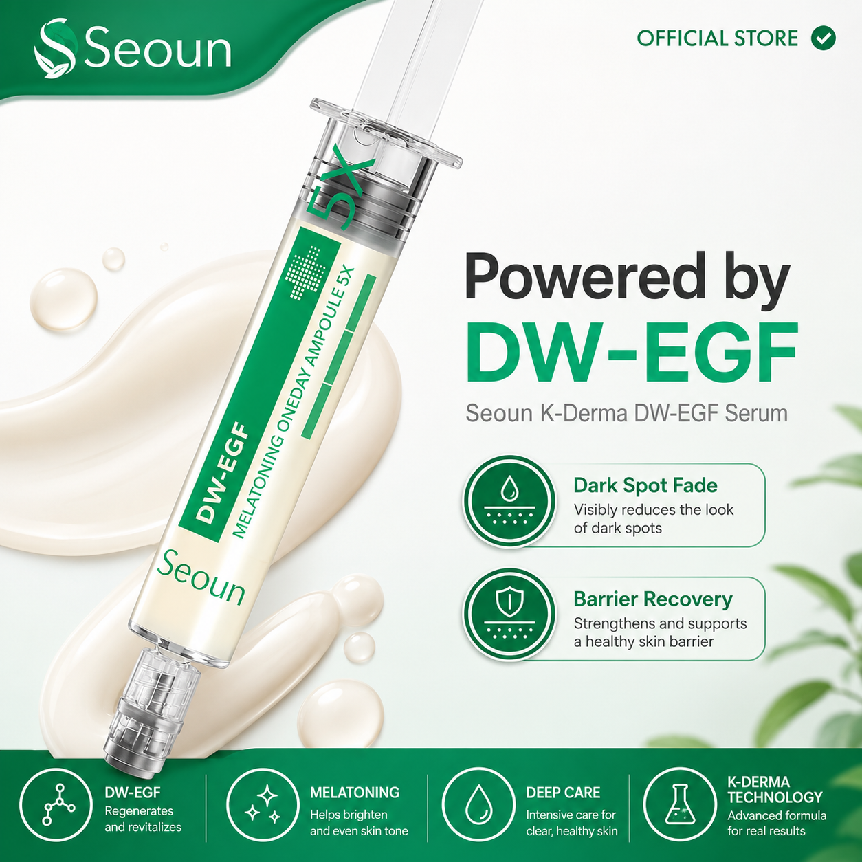 Seoun Repair Ampoule 5X – EGF Peptide Brightening Serum